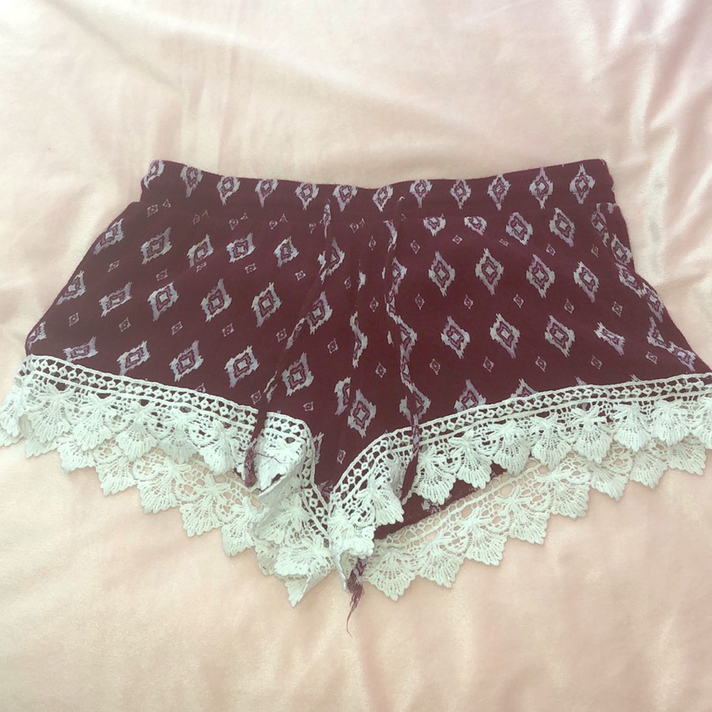 Maroon indie/boho shorts